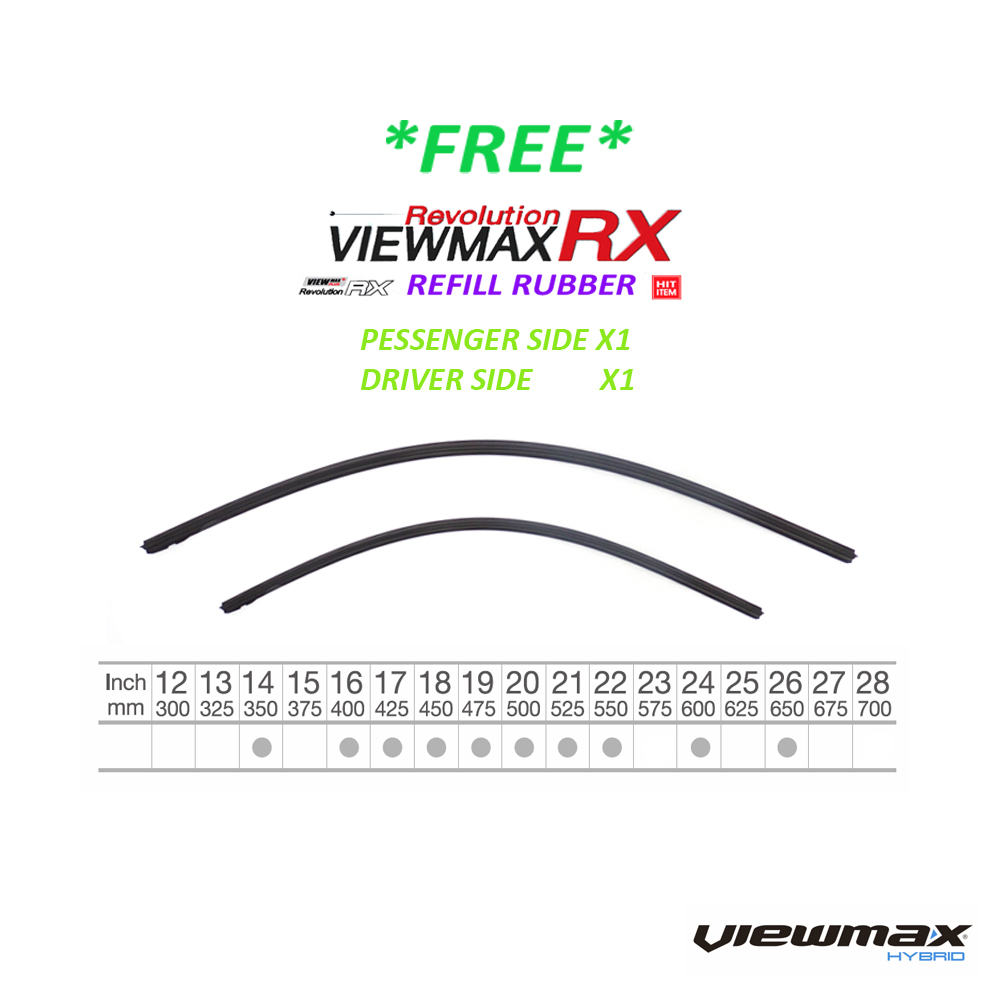 New Kia Carnival CAP ViewMax Revolution RX Hybrid Windshield Wiper Blades 18